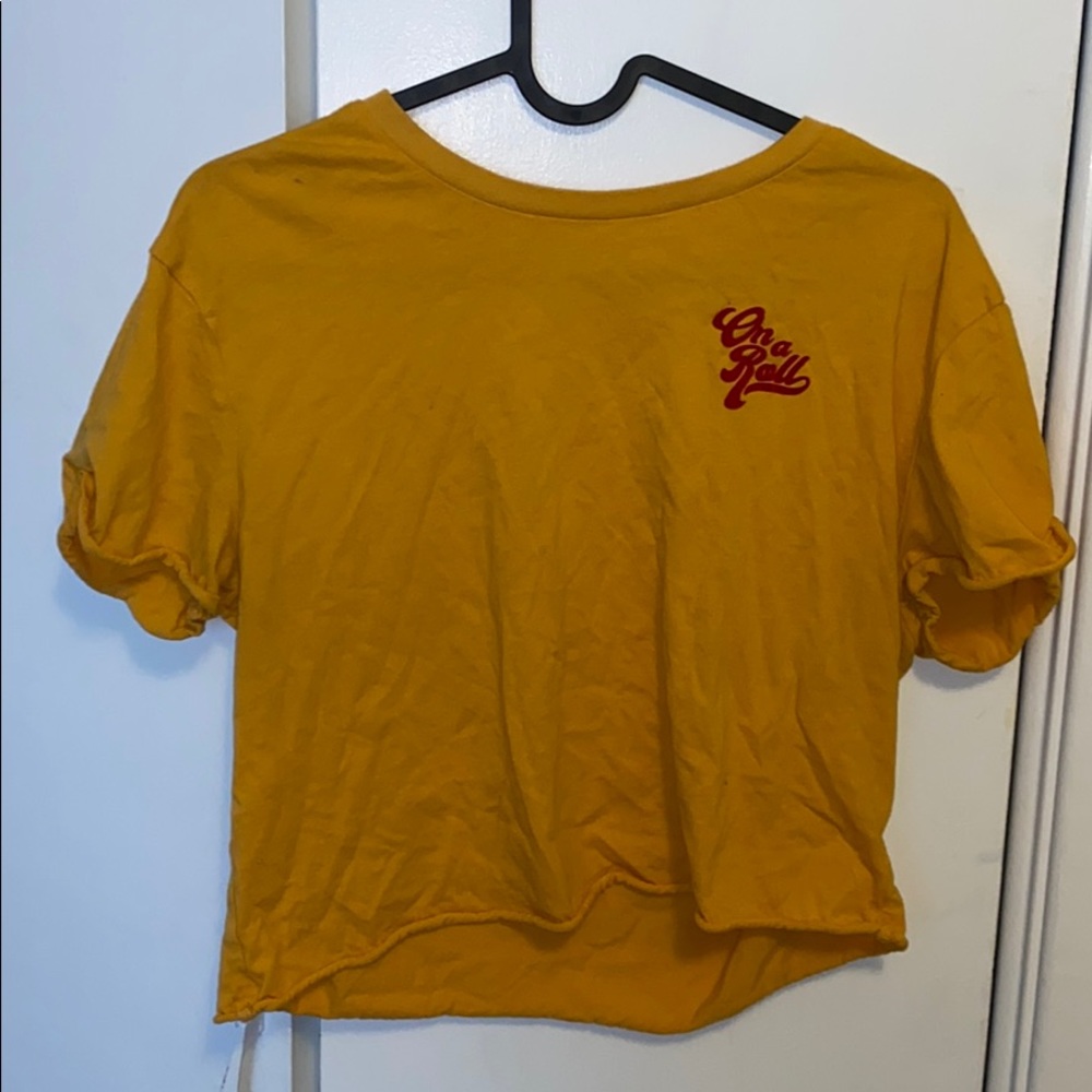 Mustard yellow “On A Roll” Croptop